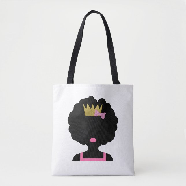 Afro Girl Tote Bag Tygkasse (Framsida)