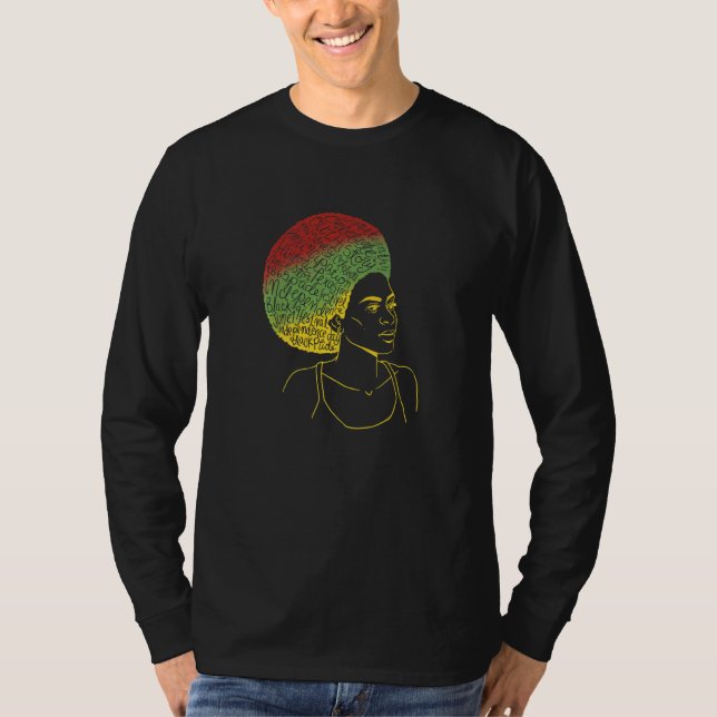 Afro girl woman rights Premium T Shirt (Framsida)