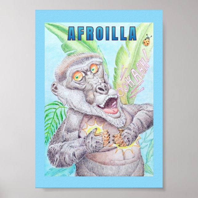 AFRO GORILLA AFFISCH  (Framsidan)