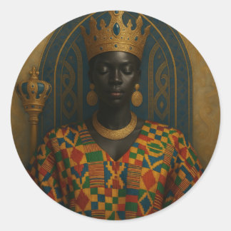 Afro Gudinna Runt Klistermärke