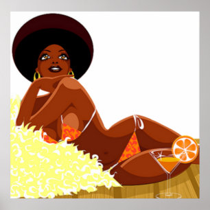 Afro- gudinnaaffisch poster