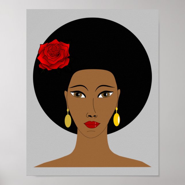 Afro Hair Black Girl Poster (Framsidan)