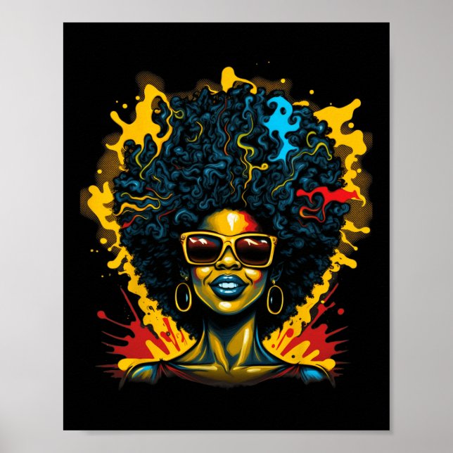 Afro Hair Drug Queen History Magic Girl Woma Poster (Framsidan)