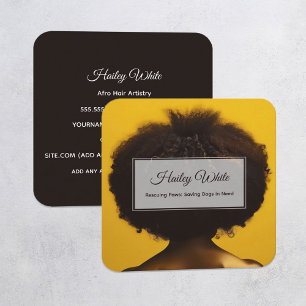 Afro Hair Fyrkantigt Visitkort