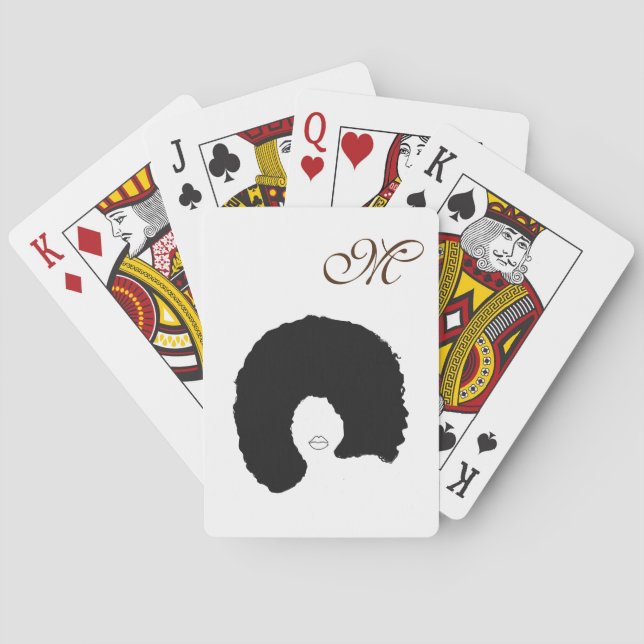Afro Hair Monogram Casinokort (Baksidan)