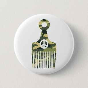 Afro Hair Peace Camo Knapp