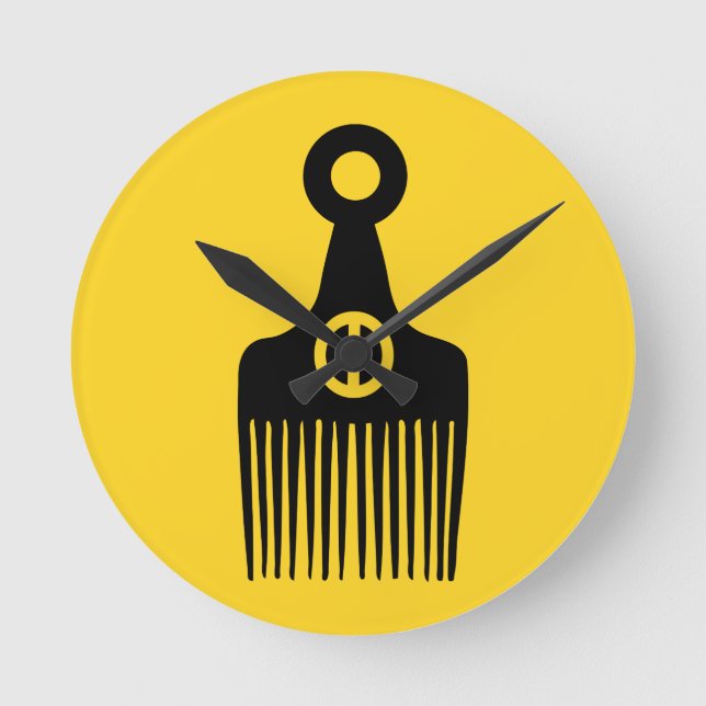 Afro Hair Peace Rund Klocka (Framsida)