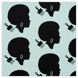 AFRO HAIR WOMAN SILHOUETTE MED AFRO PLOCKA MOTIF TYG