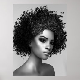 Afro Hår 3D Illustration Poster