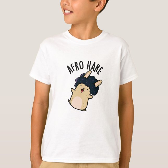 Afro Hare Funny kanin med Afro Pun T Shirt (Framsida)