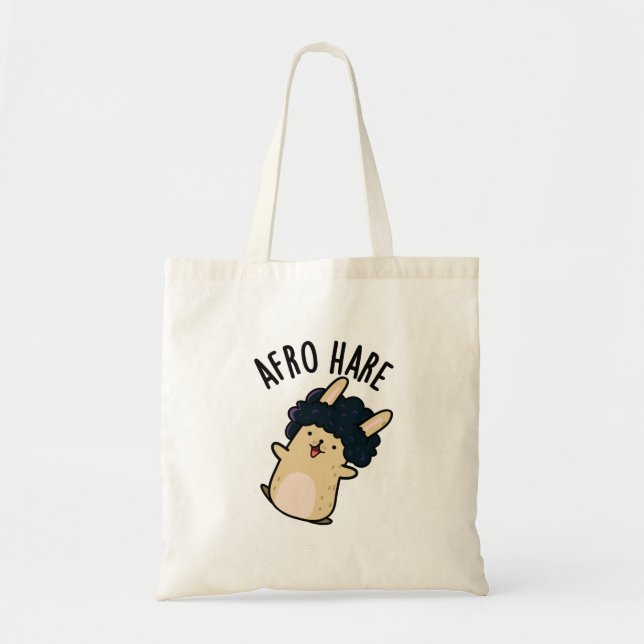 Afro Hare Funny kanin med Afro Pun Tygkasse (Framsidan)