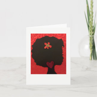 Afro Heart Design Notecard av Alicia L. McDaniel Kort