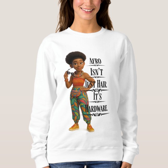 Afro Isn't Just Hair It's Hardware T Shirt (Framsida)