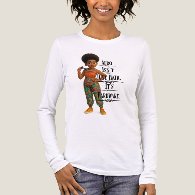Afro Isn't Just Hair It's Hardware T Shirt (Framsida)