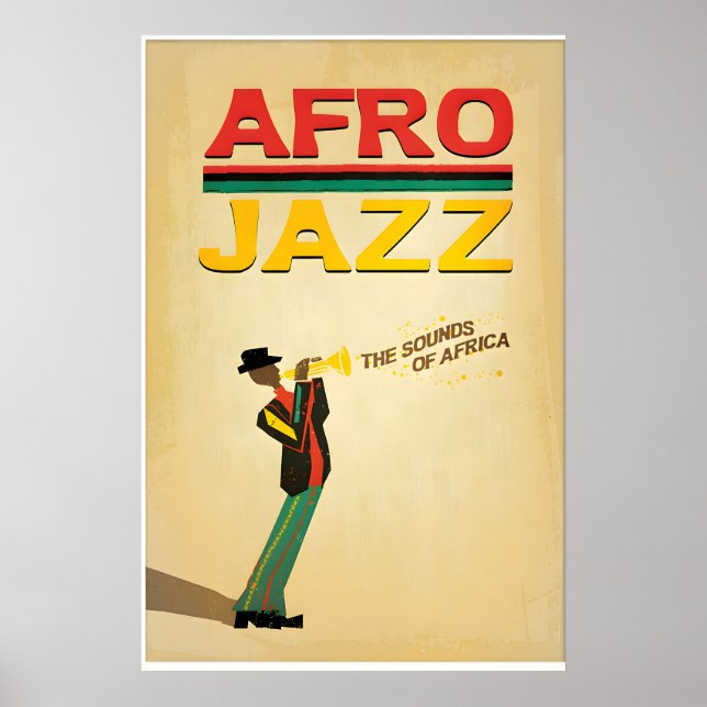 Afro Jazz Inspirerad Original Design Print -Tryck Poster (Framsidan)