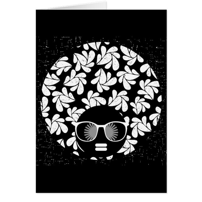 Afro Kärlek Black & White Hälsningskort (Framsidan)