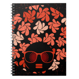 Afro Kärlek Coral Red Pillow Anteckningsbok