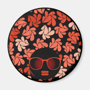Afro kärlek korallröd kudde magnet
