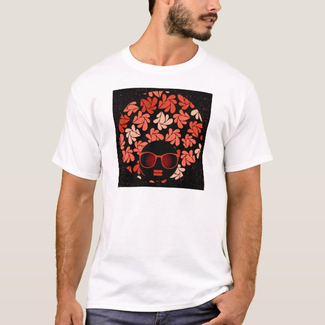 Afro Kärlek Korallröd Kudde T Shirt (Framsida)