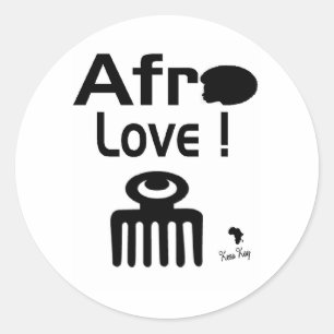 Afro- kärlek med DUAFE Runt Klistermärke