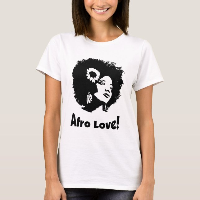 Afro- kärlek tee shirt (Framsida)