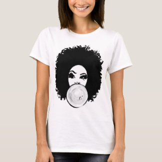 Afro kinky Big Hair Curly från Bubble Gum Top T-shirt