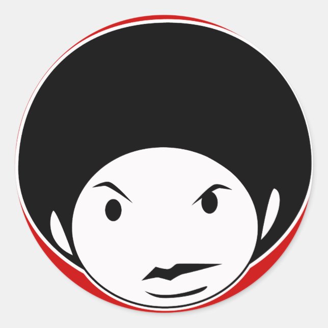 Afro-klistermärken Runt Klistermärke (Framsida)