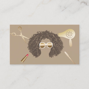 Afro- konstnär för skönhetsalongMakeup & Visitkort