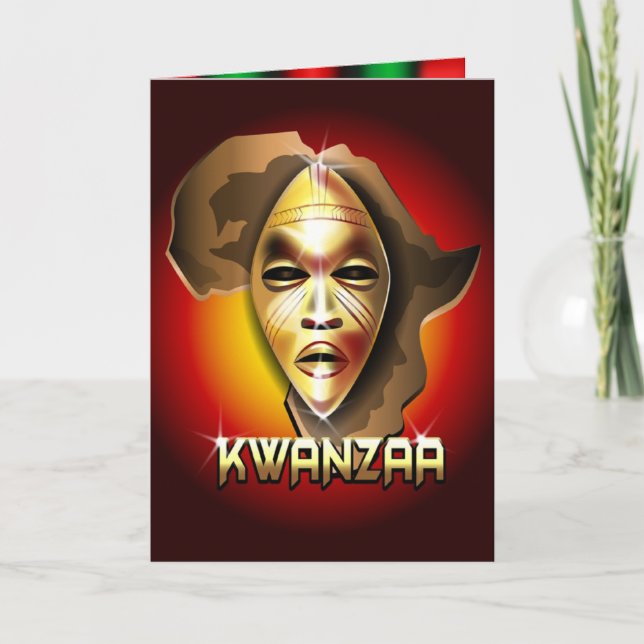 Afro- Kwanzaa Helgkort (Framsida)