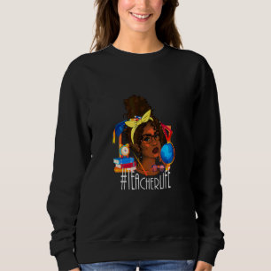 Afro Lärare Liv Oordnad Bunt Svart Afroamerikan T Shirt