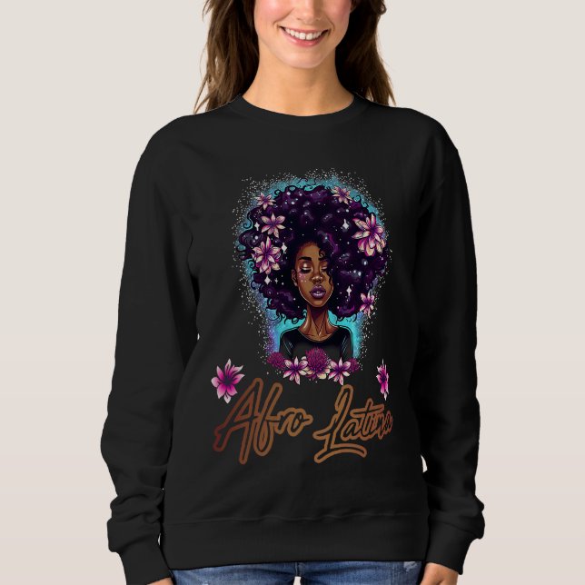 Afro Latina Black Women African Latin Spanish Mela T Shirt (Framsida)