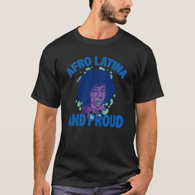 Afro Latina och stolt latinamerika Latina Power A T Shirt (Framsida)
