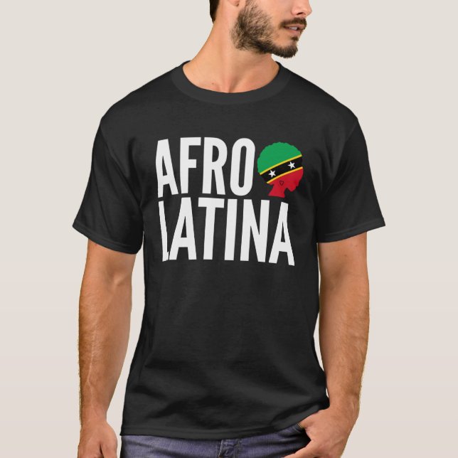 Afro Latina Queen Creole Saint Kitts & Nevis Afro  T Shirt (Framsida)