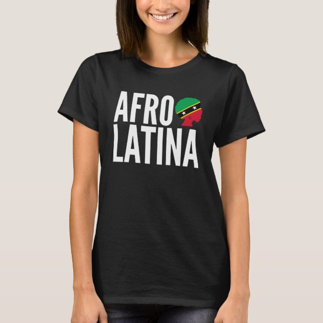 Afro Latina Queen Creole Saint Kitts och Nevis Afr T Shirt (Framsida)