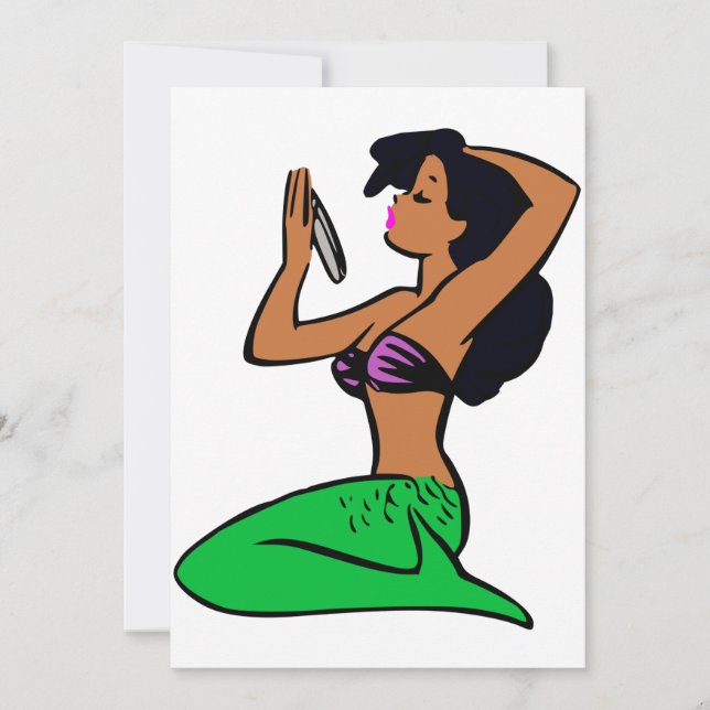 afro latina-sjöjungfru inbjudningar (Framsida)