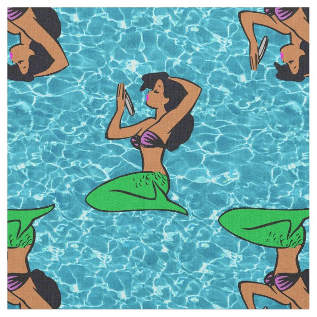 afro latina sjöjungfru Sea Sea Tyg (Närbild)