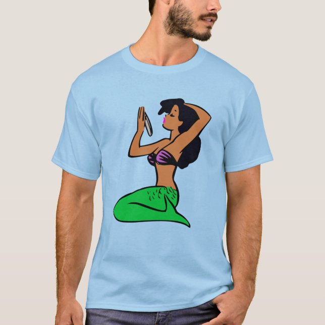 afro latina-sjöjungfru t shirt (Framsida)