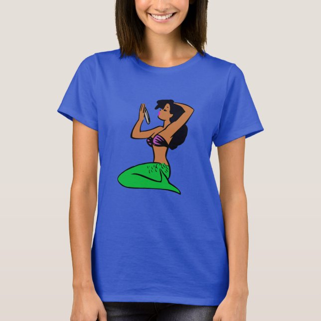 afro latina-sjöjungfru t shirt (Framsida)