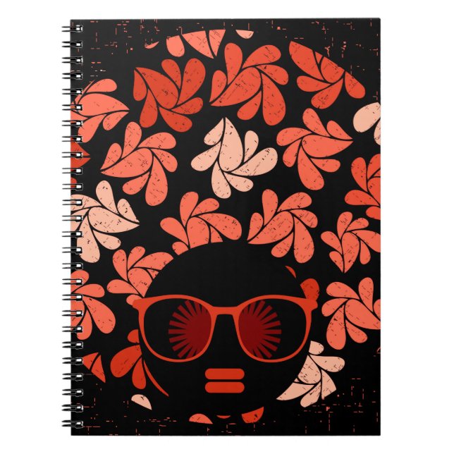 Afro Love Coralröd Kudde Anteckningsbok (Framsidan)