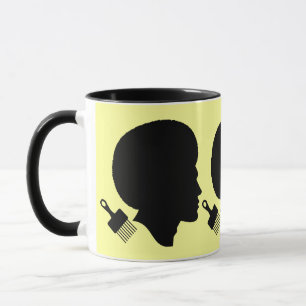 AFRO MAN SILHOUETTE OCH HANS AFRO-PLOCKA MUGG
