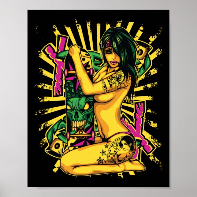 Afro Manar Woman Sticker Poster (Framsidan)