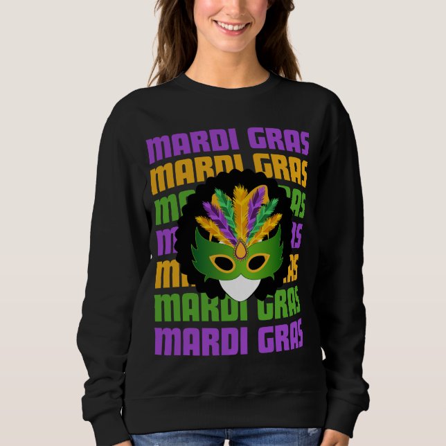 Afro MARDI GRAS T Shirt (Framsida)