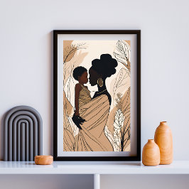 Afro Mor och Dotter Poster
