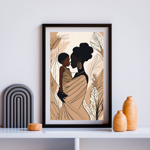 Afro Mor och Dotter Poster