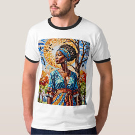Afro Mosaic Sol Queen Fall T-Shirt