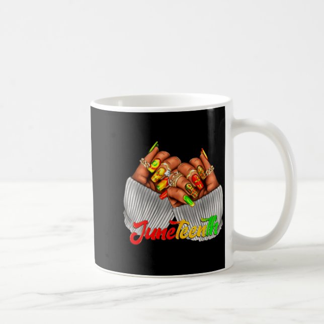 Afro-nagel juneteenth afroamerikansk frihet kaffemugg (Höger)