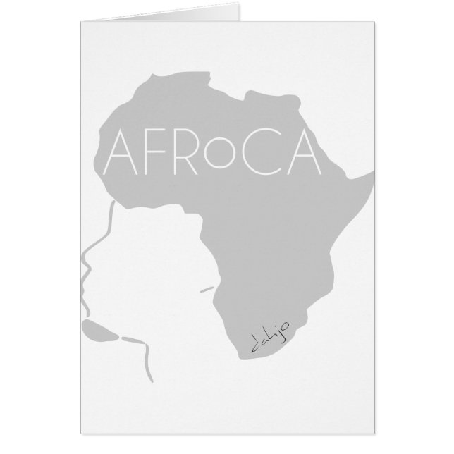 Afro Natural Black Hair Hälsningskort (Framsidan)