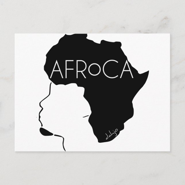 Afro Natural Black Hair Vykort (Framsida)