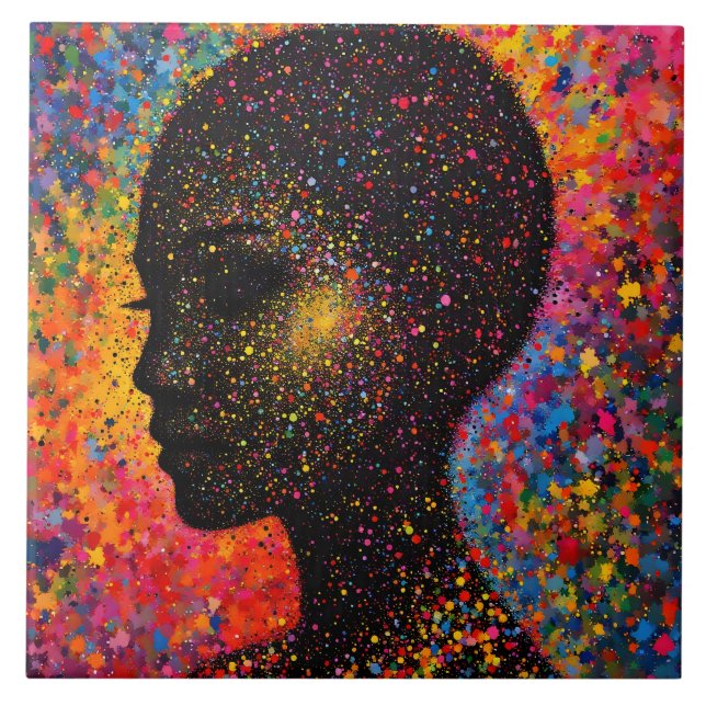 Afro Nebula Whisper – Firande av svart historia Kakelplatta (Framsidan)