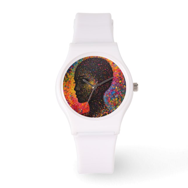Afro Nebula Whisper – Svart histories firande Armbandsur (Framsida)